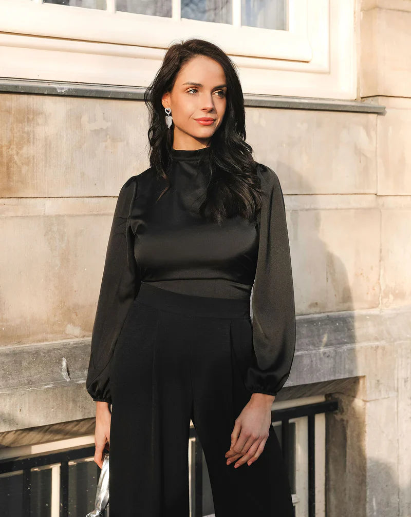 Blake | Elegante Satijnen Top Met Open Rug