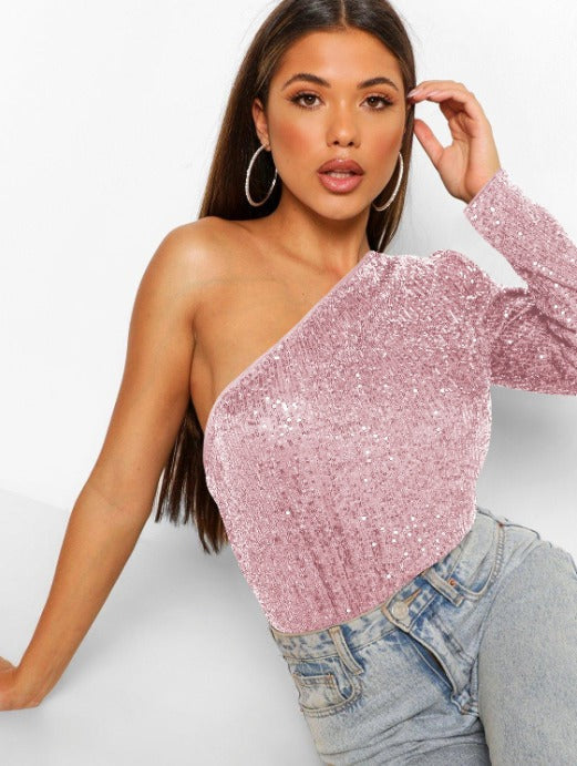 Ivy | Stralende One-Shoulder Top