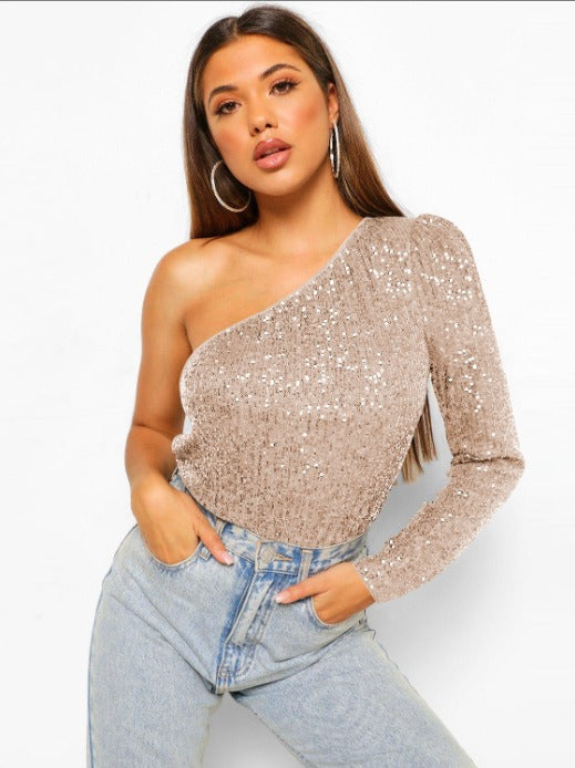 Ivy | Stralende One-Shoulder Top