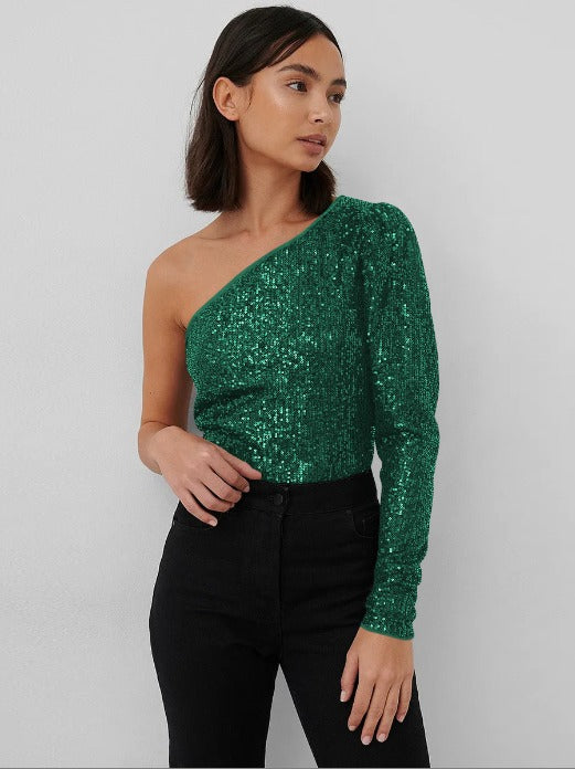 Ivy | Stralende One-Shoulder Top