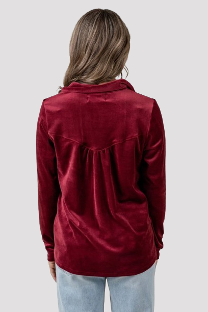 Fluwelen blouse met knoopsluiting