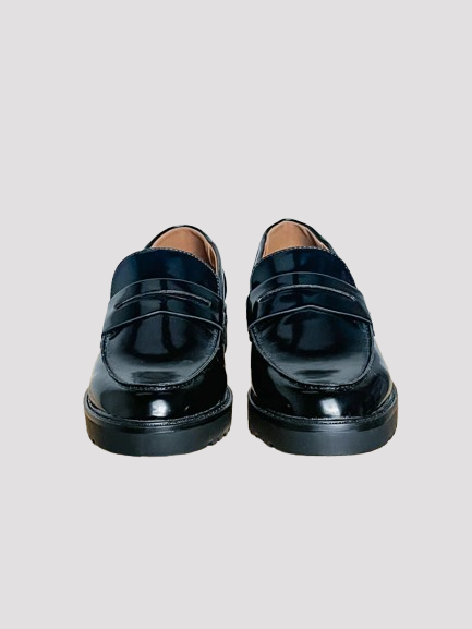 Grove zwarte loafers