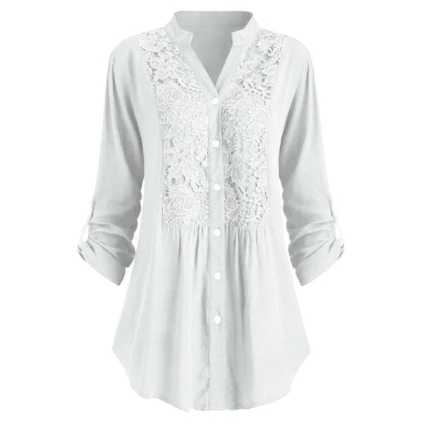 Anna | Lange Blouse met Pofmouwen