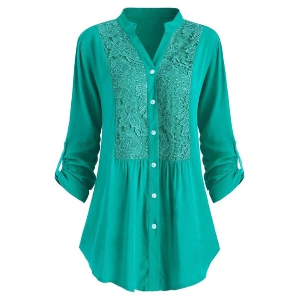 Anna | Lange Blouse met Pofmouwen