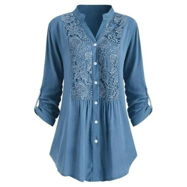 Anna | Lange Blouse met Pofmouwen