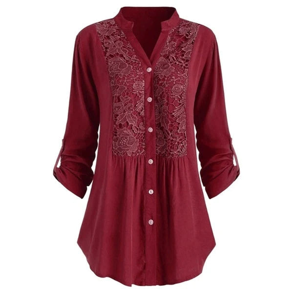 Anna | Lange Blouse met Pofmouwen