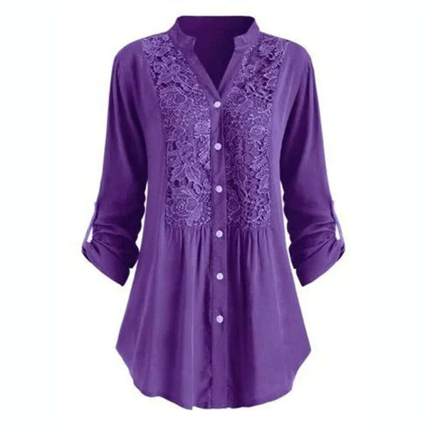 Anna | Lange Blouse met Pofmouwen