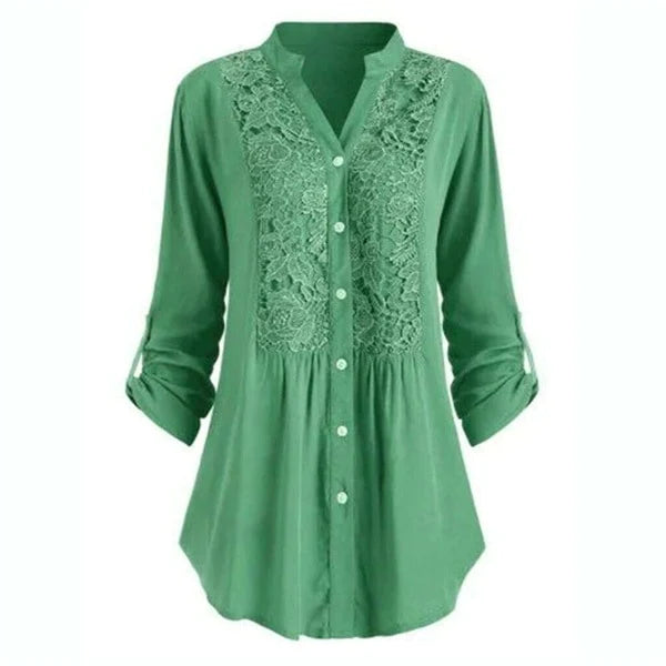 Anna | Lange Blouse met Pofmouwen