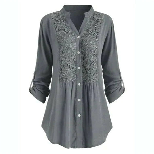 Anna | Lange Blouse met Pofmouwen