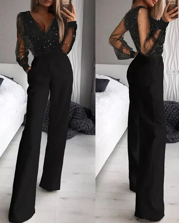 Estelle | Elegante Jumpsuit met Transparante Mouwen