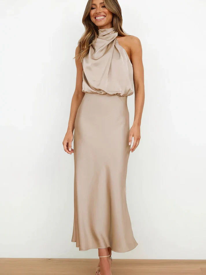 Sabrina | Elegante Maxi Jurk van Satijn