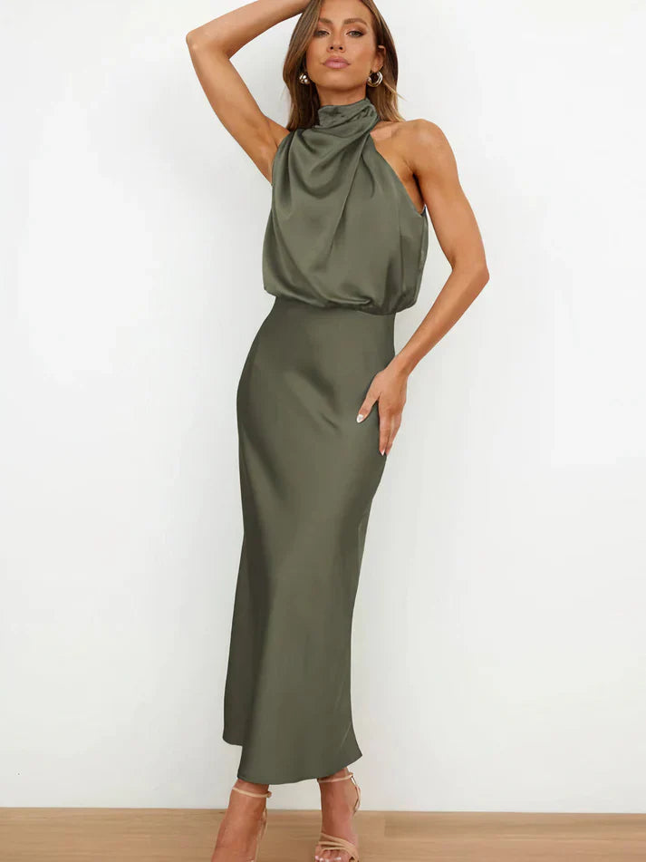 Sabrina | Elegante Maxi Jurk van Satijn