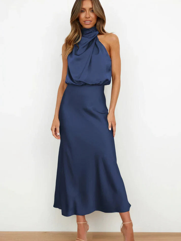 Sabrina | Elegante Maxi Jurk van Satijn