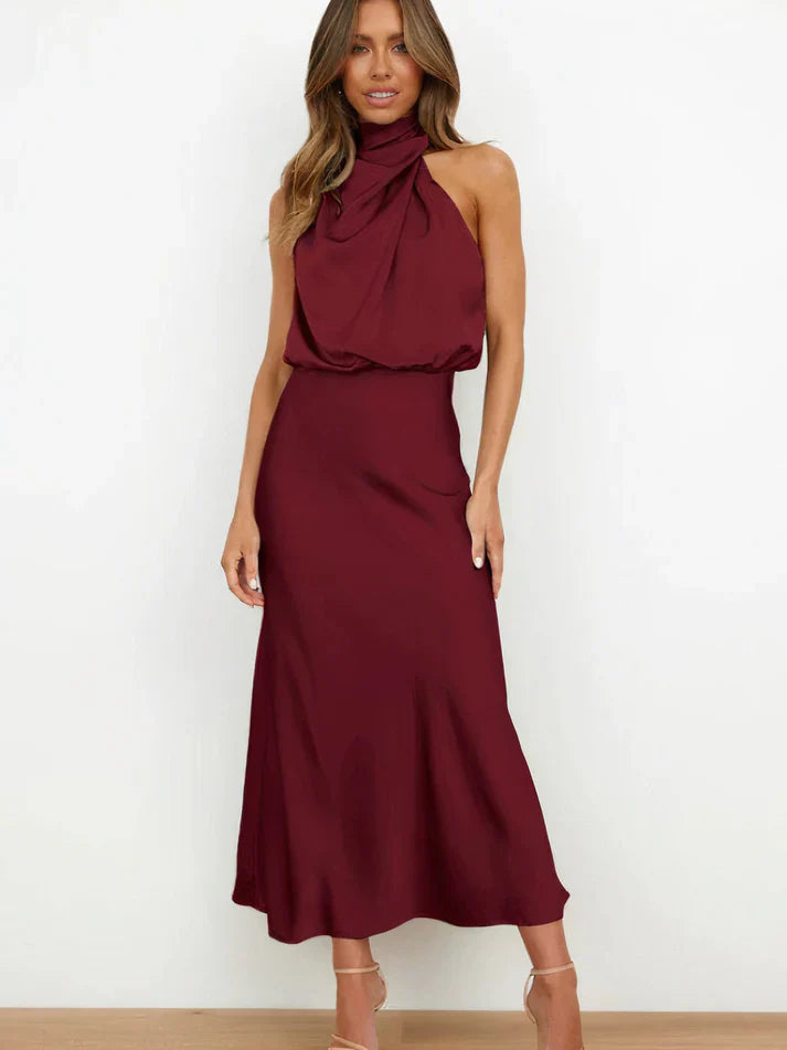 Sabrina | Elegante Maxi Jurk van Satijn