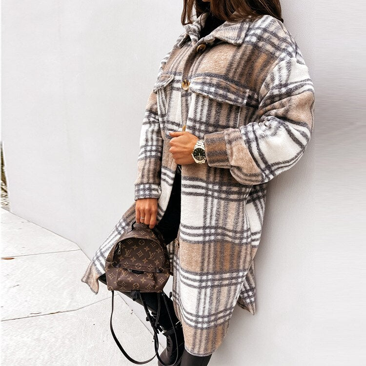Sofia | Stijlvolle Plaid Jas