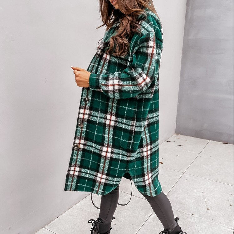 Sofia | Stijlvolle Plaid Jas