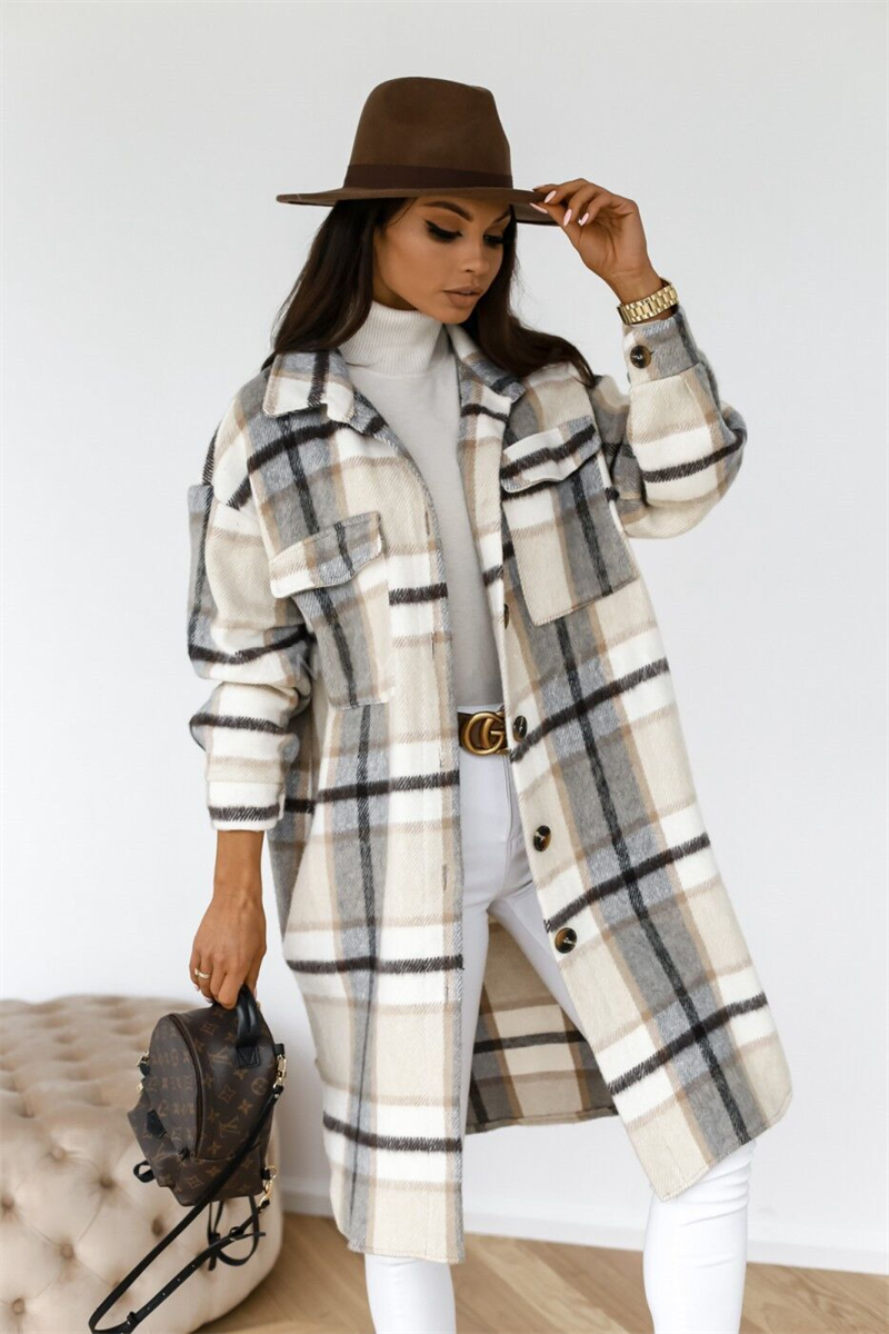 Sofia | Stijlvolle Plaid Jas