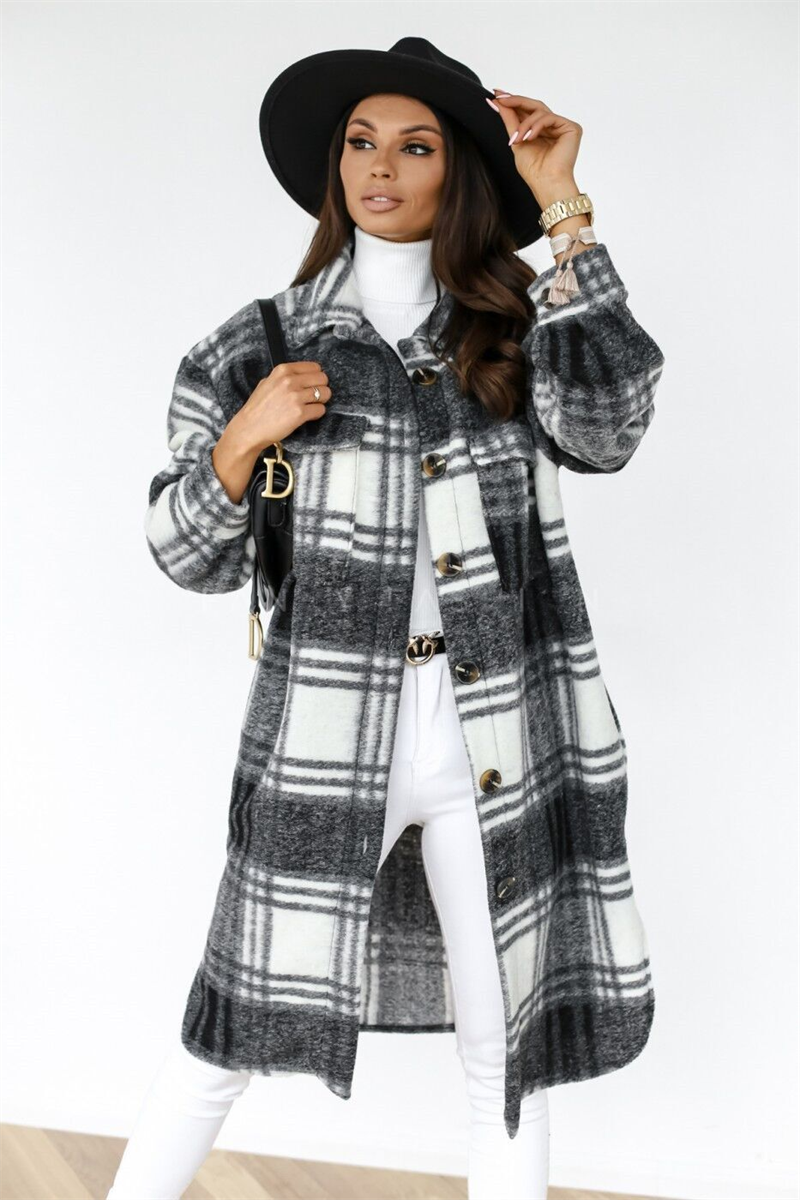 Sofia | Stijlvolle Plaid Jas
