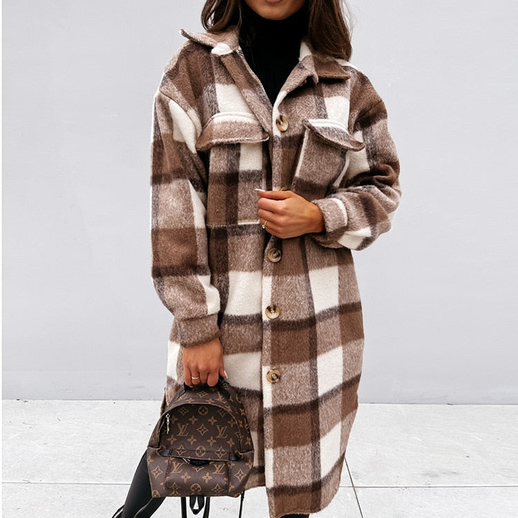 Sofia | Stijlvolle Plaid Jas