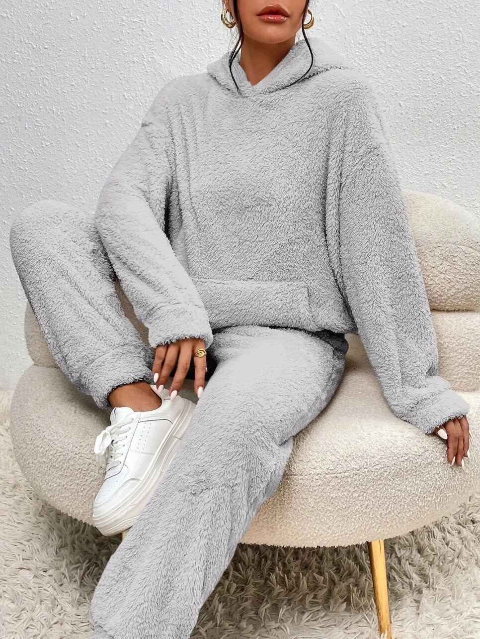 Yara | Comfortabel Teddy Huispak met Capuchon
