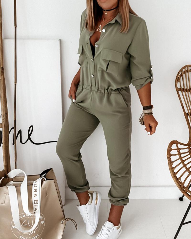 Leah | Elegante Jumpsuit met Lange Mouwen en Elastische Taille