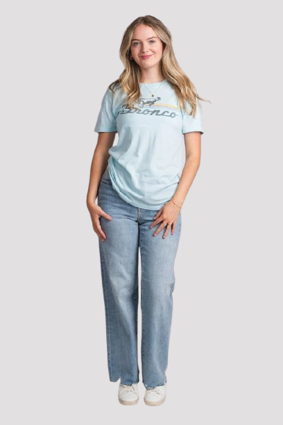 Lichtblauw T-shirt met korte mouwen