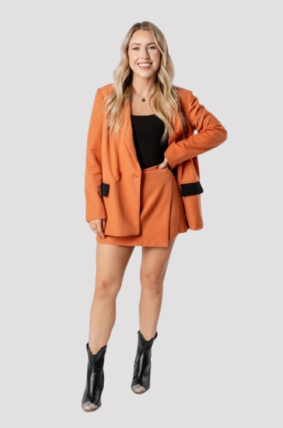 Oranje lange blazer