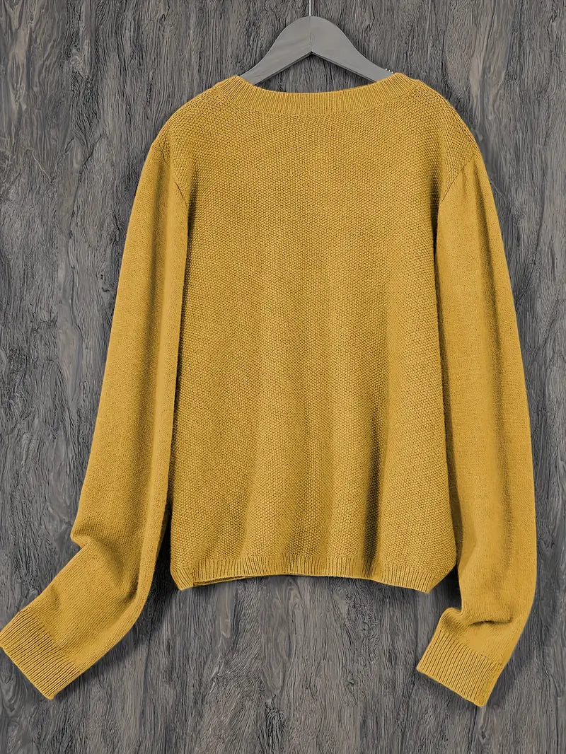 Amira | Dames Knoop Cardigan met Ronde Hals