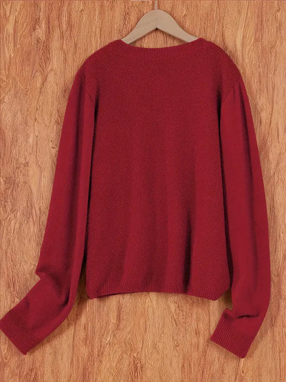 Amira | Dames Knoop Cardigan met Ronde Hals