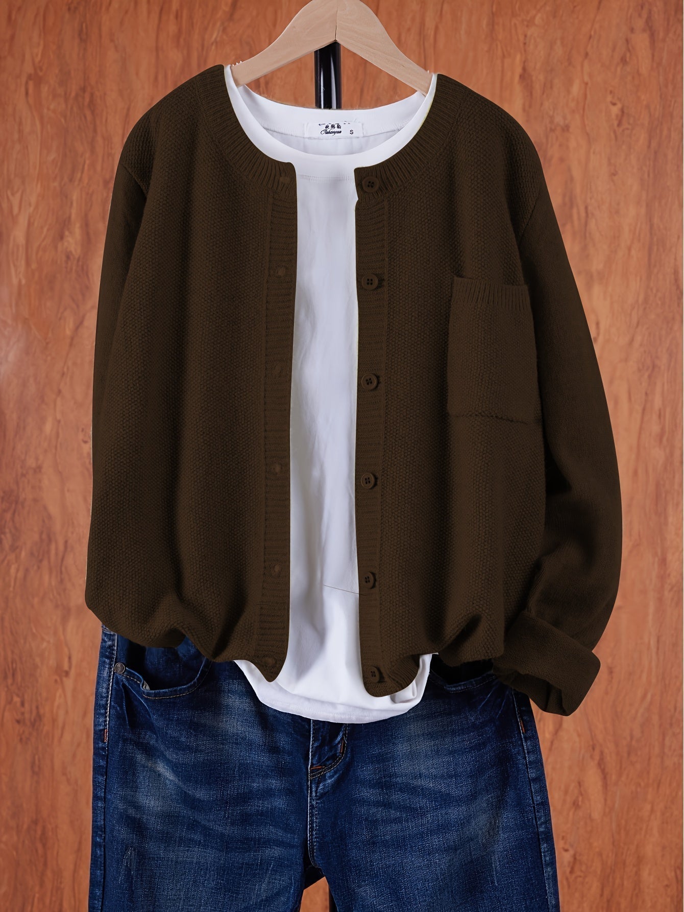 Amira | Dames Knoop Cardigan met Ronde Hals