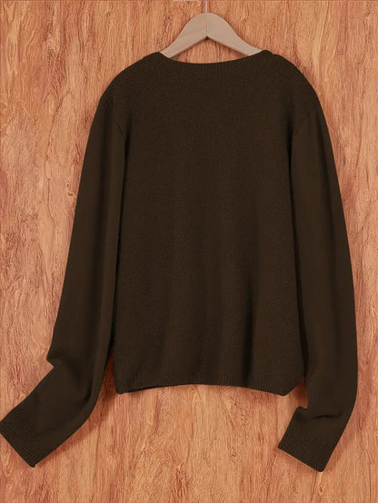 Amira | Dames Knoop Cardigan met Ronde Hals