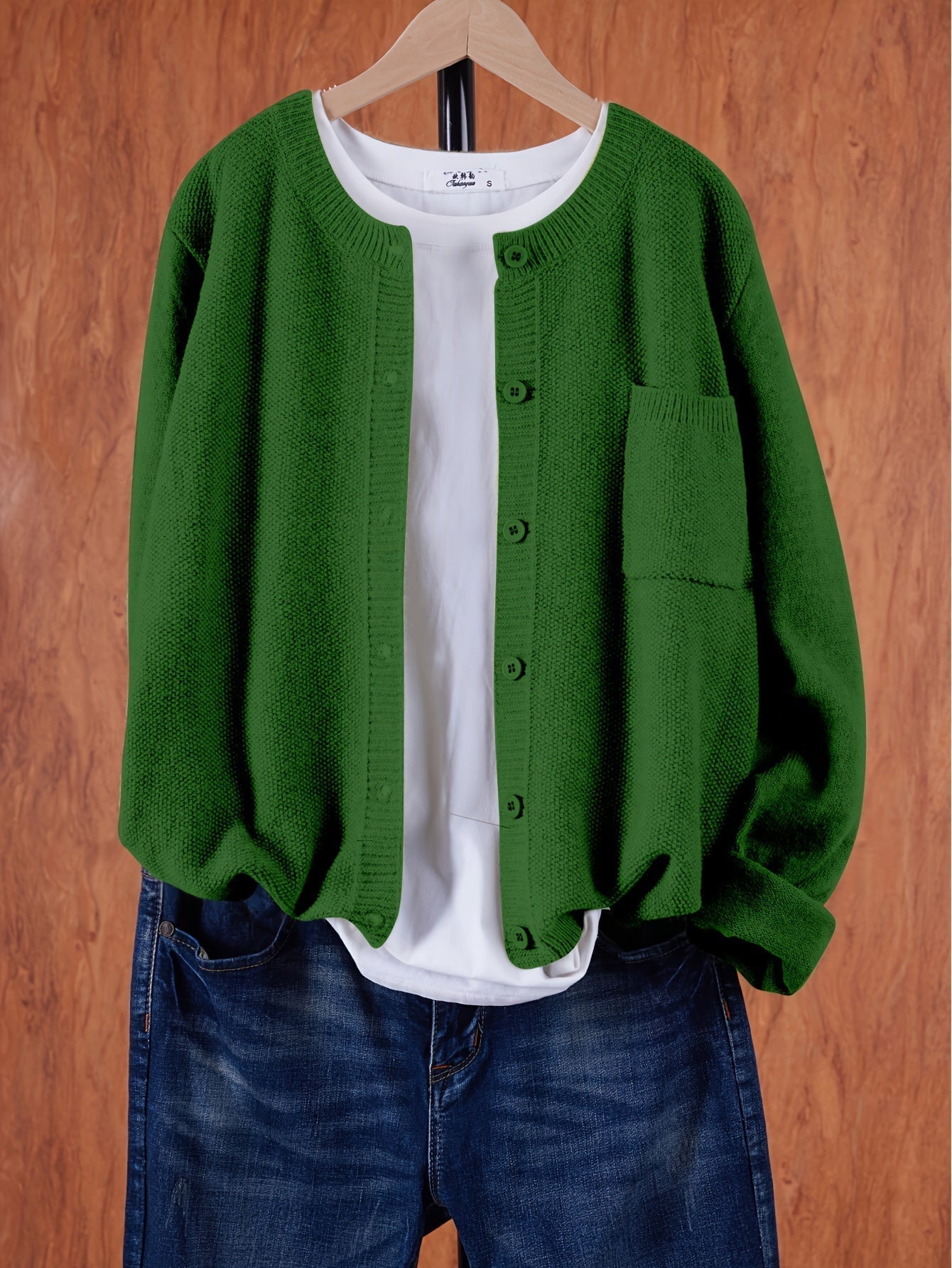 Amira | Dames Knoop Cardigan met Ronde Hals