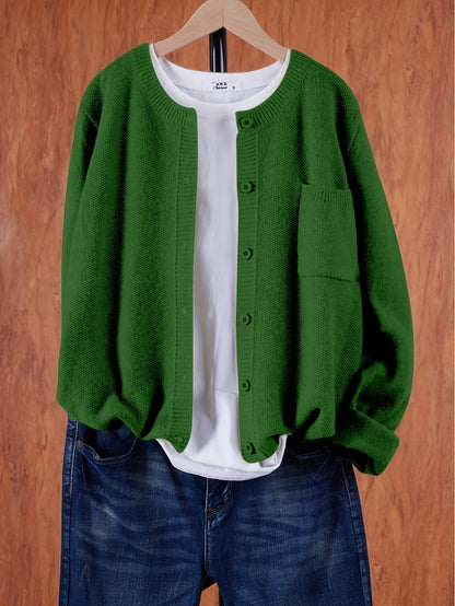 Amira | Dames Knoop Cardigan met Ronde Hals