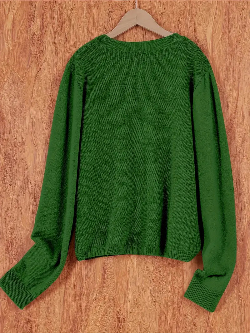 Amira | Dames Knoop Cardigan met Ronde Hals