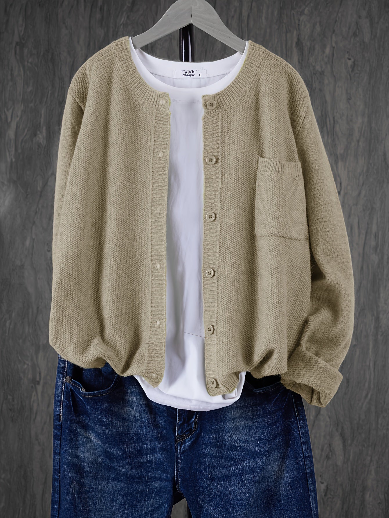 Amira | Dames Knoop Cardigan met Ronde Hals