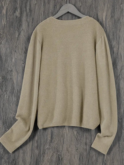 Amira | Dames Knoop Cardigan met Ronde Hals