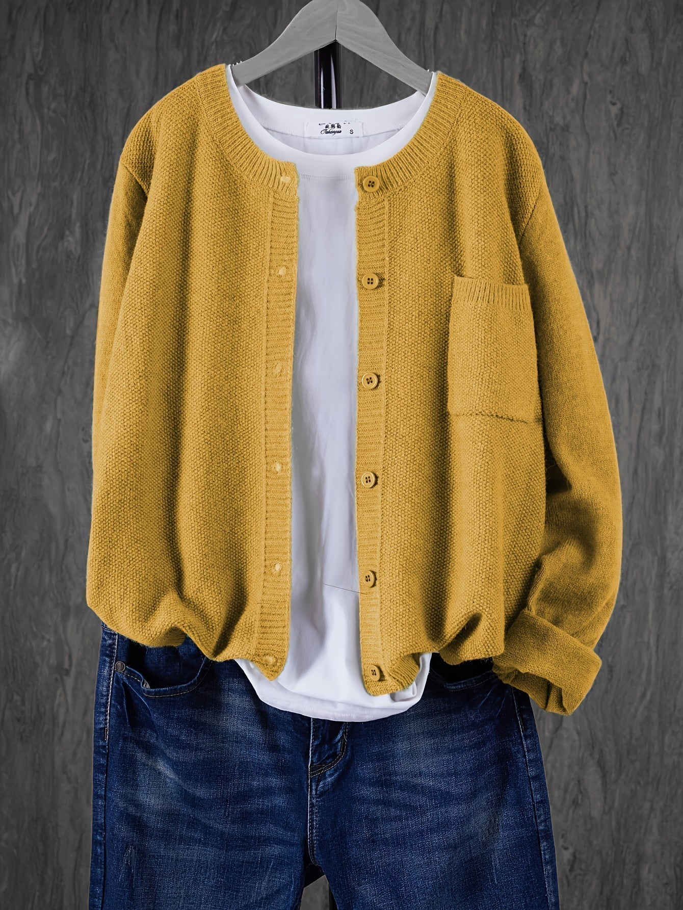 Amira | Dames Knoop Cardigan met Ronde Hals