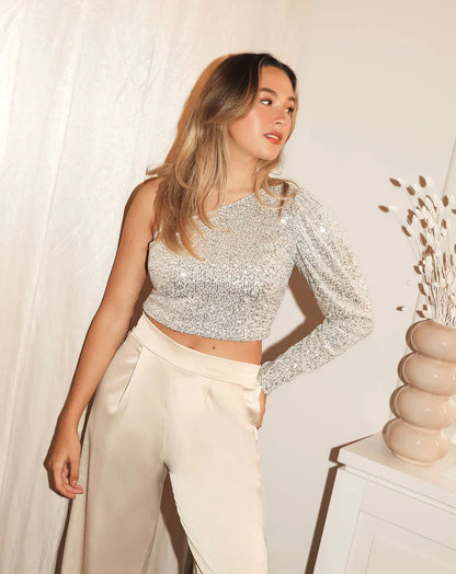 Ivy | Stralende One-Shoulder Top
