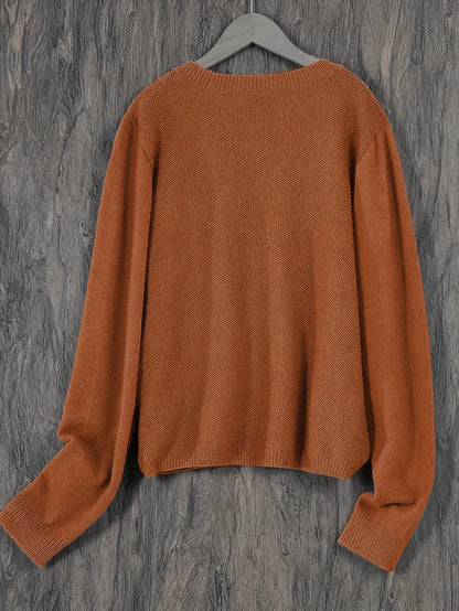 Amira | Dames Knoop Cardigan met Ronde Hals