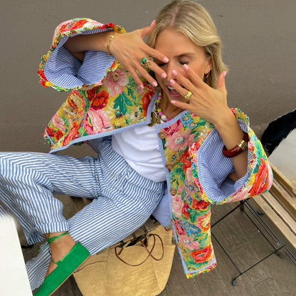 Hannah | Stijlvolle Bedrukte Jas