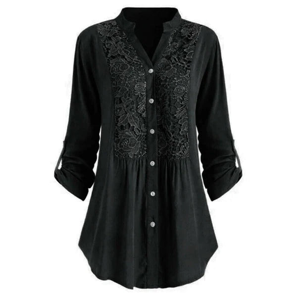 Anna | Lange Blouse met Pofmouwen