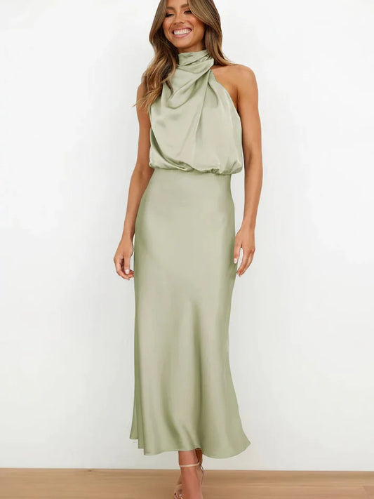 Sabrina | Elegante Maxi Jurk van Satijn