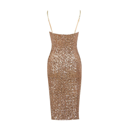 Daisey | Glimmende Midi-jurk met rits