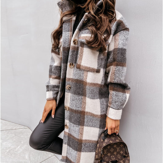 Sofia | Stijlvolle Plaid Jas