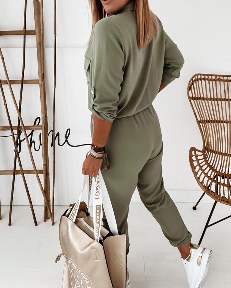 Leah | Elegante Jumpsuit met Lange Mouwen en Elastische Taille