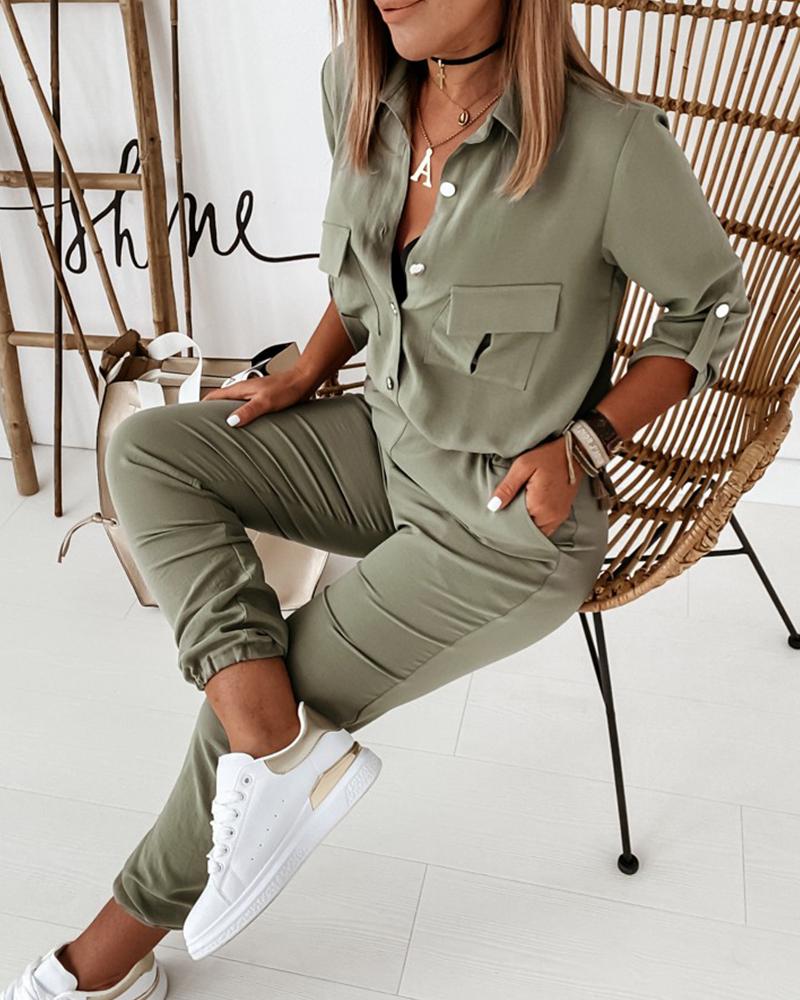 Leah | Elegante Jumpsuit met Lange Mouwen en Elastische Taille