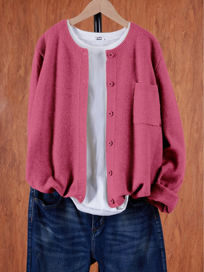 Amira | Dames Knoop Cardigan met Ronde Hals