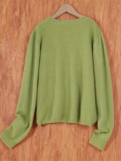 Amira | Dames Knoop Cardigan met Ronde Hals