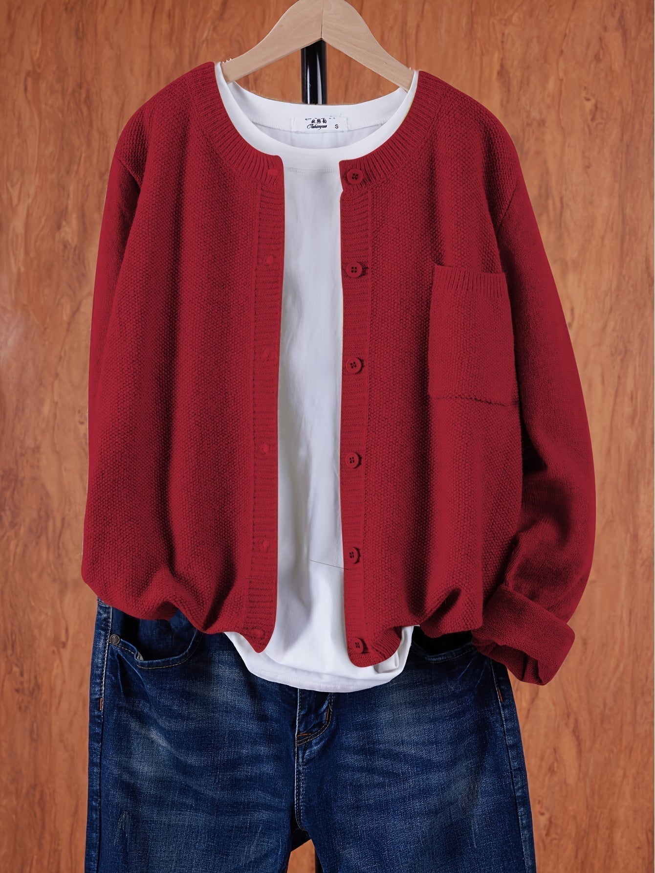 Amira | Dames Knoop Cardigan met Ronde Hals
