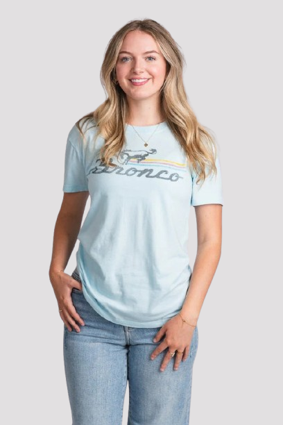 Lichtblauw T-shirt met korte mouwen